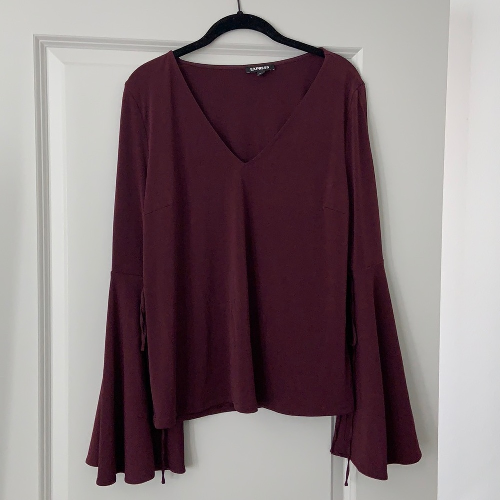 Express plum long sleeve blouse